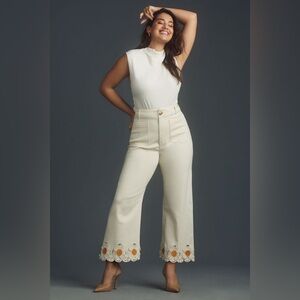 The Colette Denim Cropped Wide-Leg Jeans